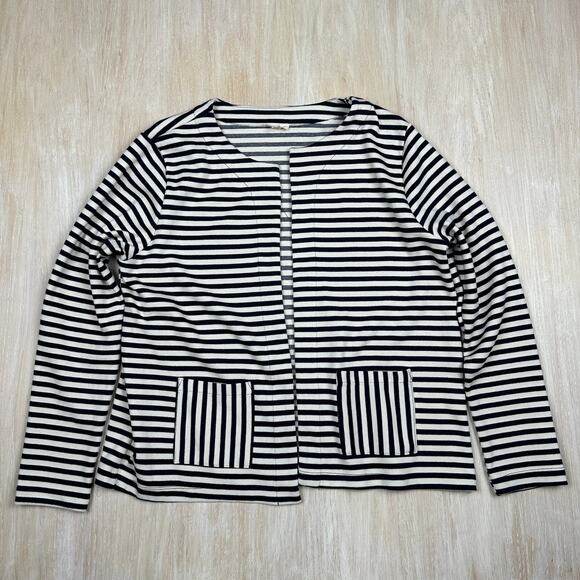 Jane and Delancey Stripe Knit Preppy Nautical Open Front Cardigan Sweater XL - Picture 1 of 14